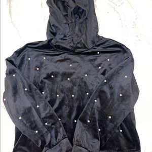 Black Hoodie with Pearls